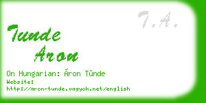 tunde aron business card